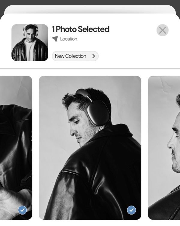 Black and White Simple Photo Collage App Interface Instagram Pos